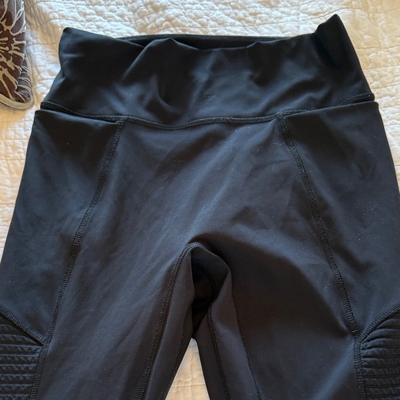Fabletics Pants - Fabletics moto leggings with pockets Black